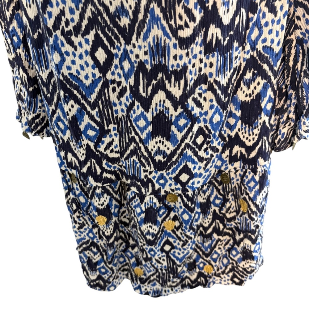 Lilly Pulitzer Delaney Tunic Dress Beckon Blue Off The Shoulder Resort Sz Medium - Picture 9 of 15